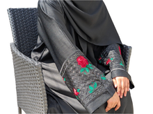 Load image into Gallery viewer, Black Rose Embroidery Abaya