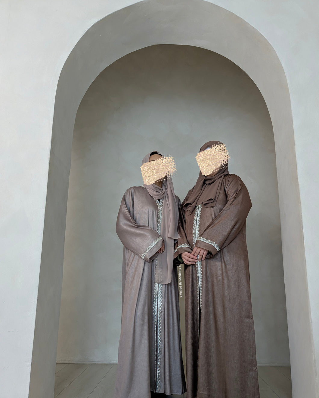 Khairah Silver Embellished Abaya