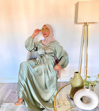 Load image into Gallery viewer, Satin Sage dress
